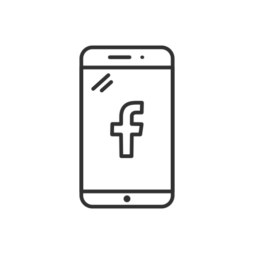 Facebook, mobile, phone, social media, facebook logo icon